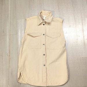 H&M Denim cream long vest Size S